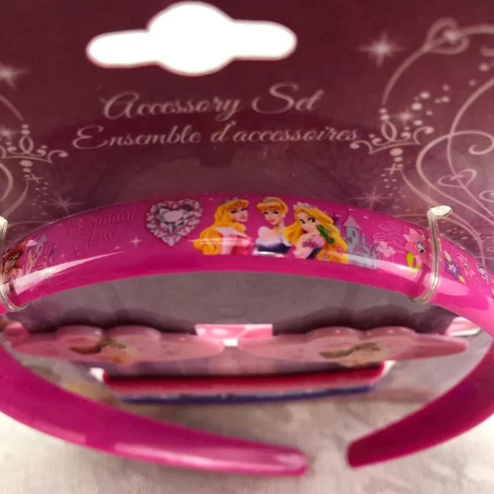 Disney Princess 7-Piece Accessories Set: Headband, Barrettes & Elastics (2 sets)